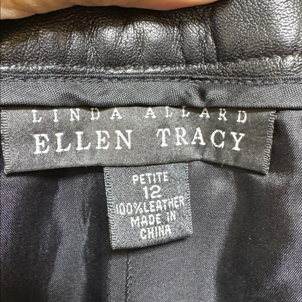 Black  Leather Pants by Ellen Tracy - Picture 2 of 12